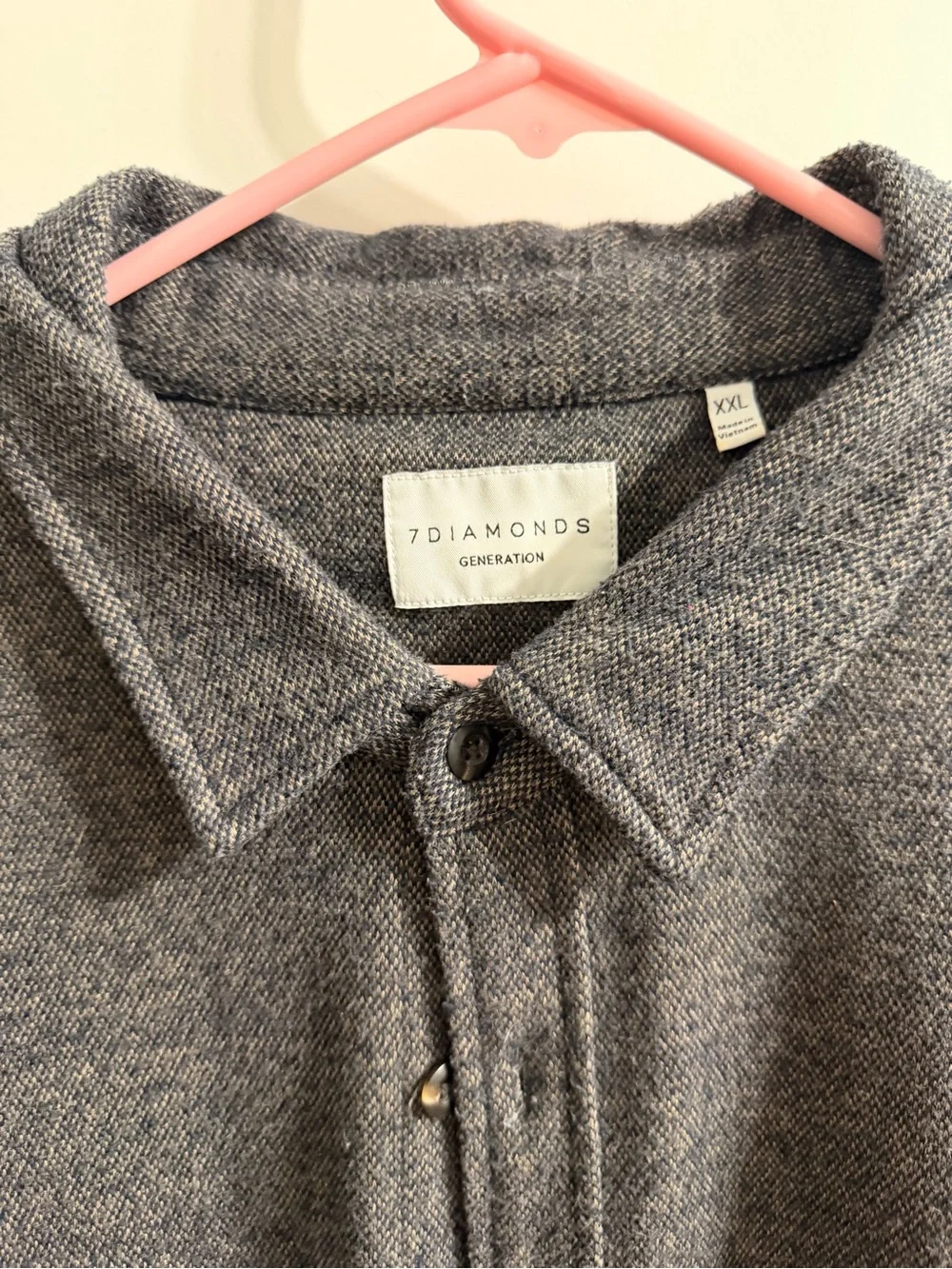 7 Diamonds Men's Heather Gray Long Sleeve Button-Down Shirt